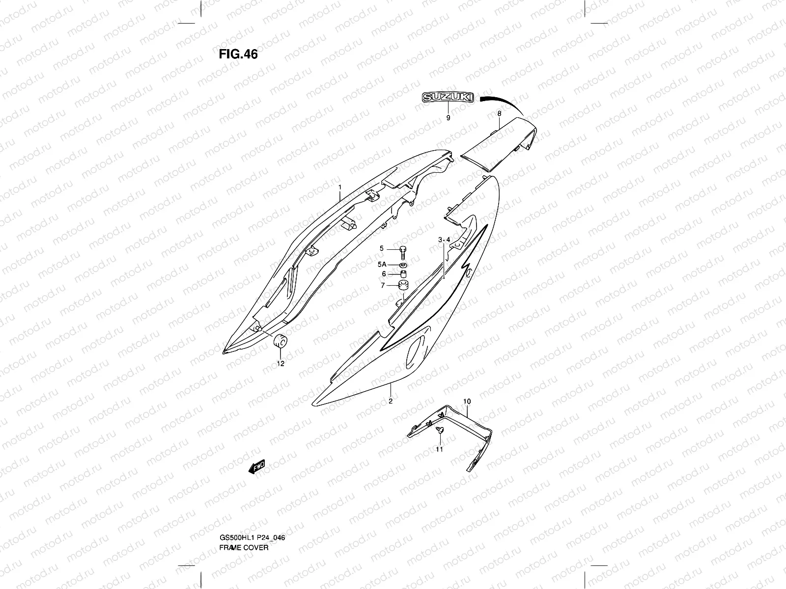 46 - FRAME COVER (GS500FH)