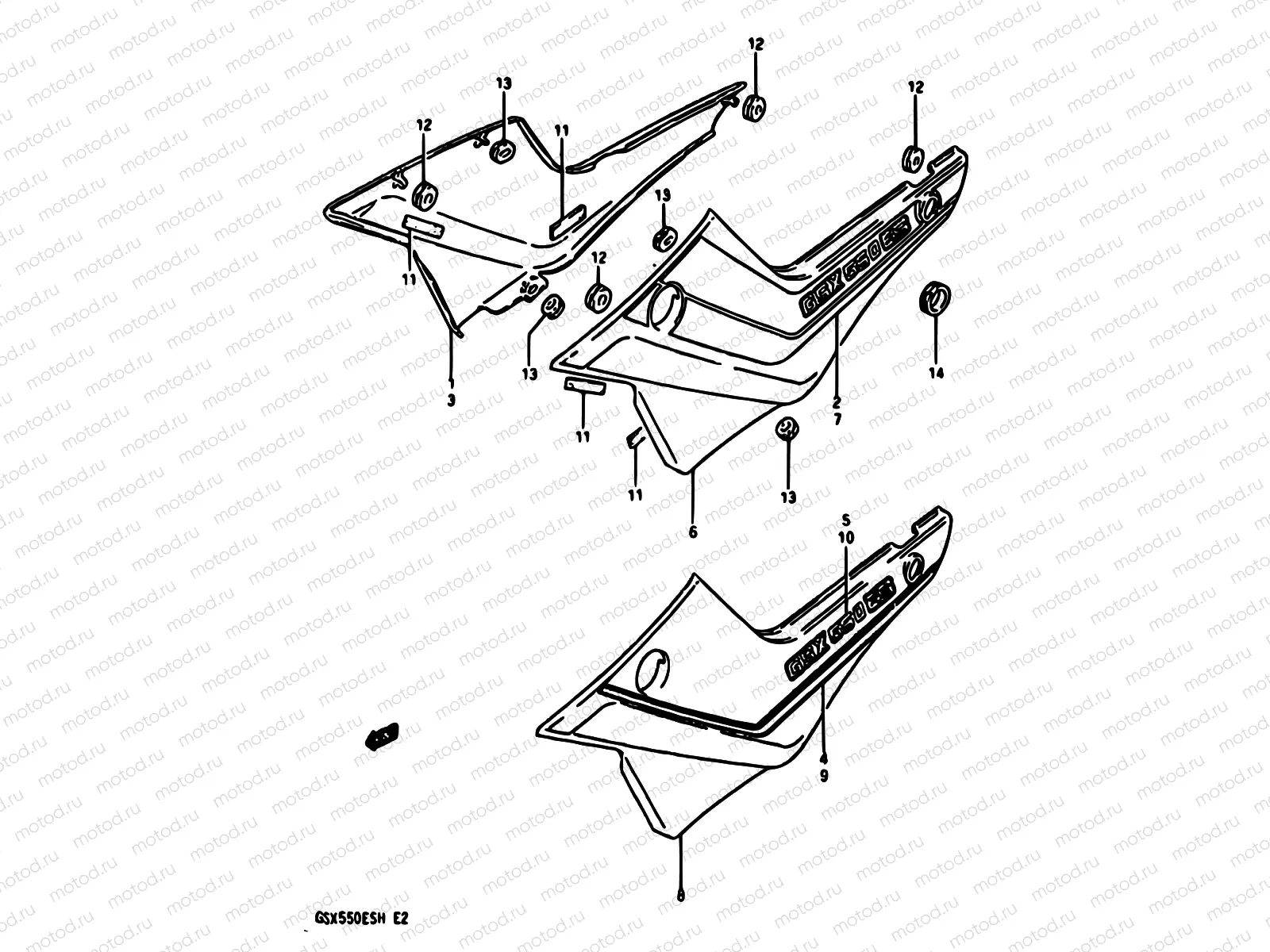 46 - FRAME COVER (GSX550ESF/ESG)