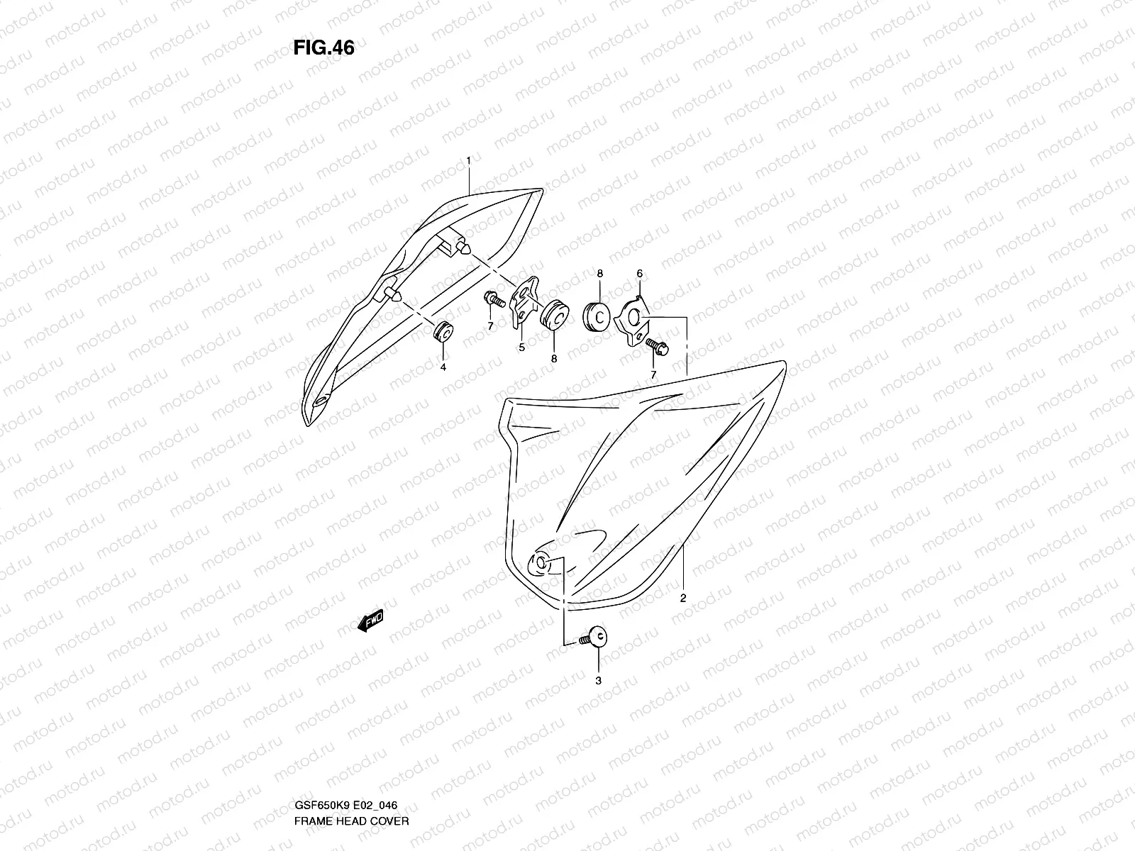 46 - FRAME HEAD COVER (WITHOUT COWLING)