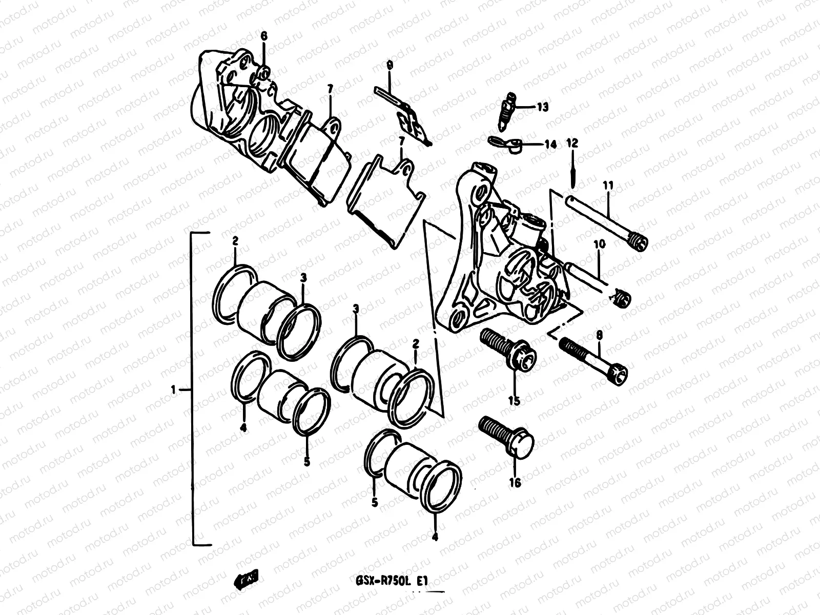 46 - FRONT CALIPERS (MODEL J/K)
