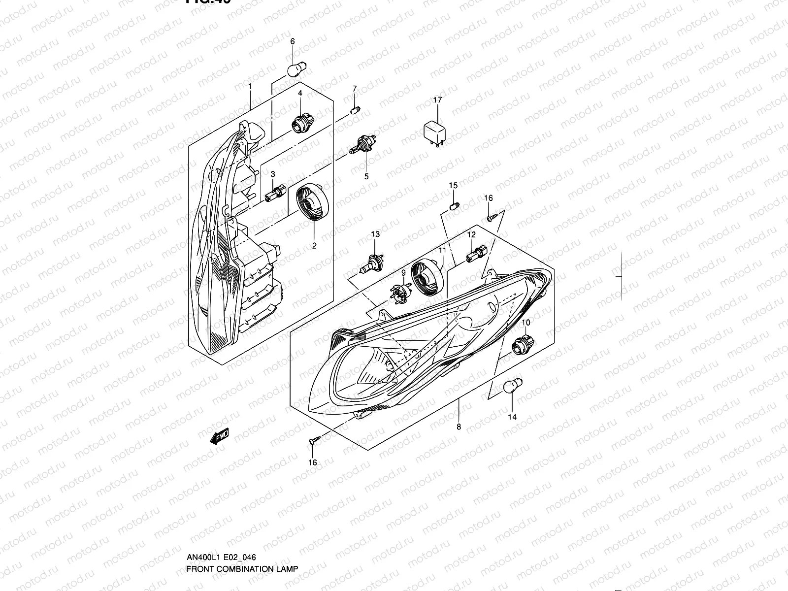 46 - FRONT COMBINATION LAMP (AN400L1 E02)