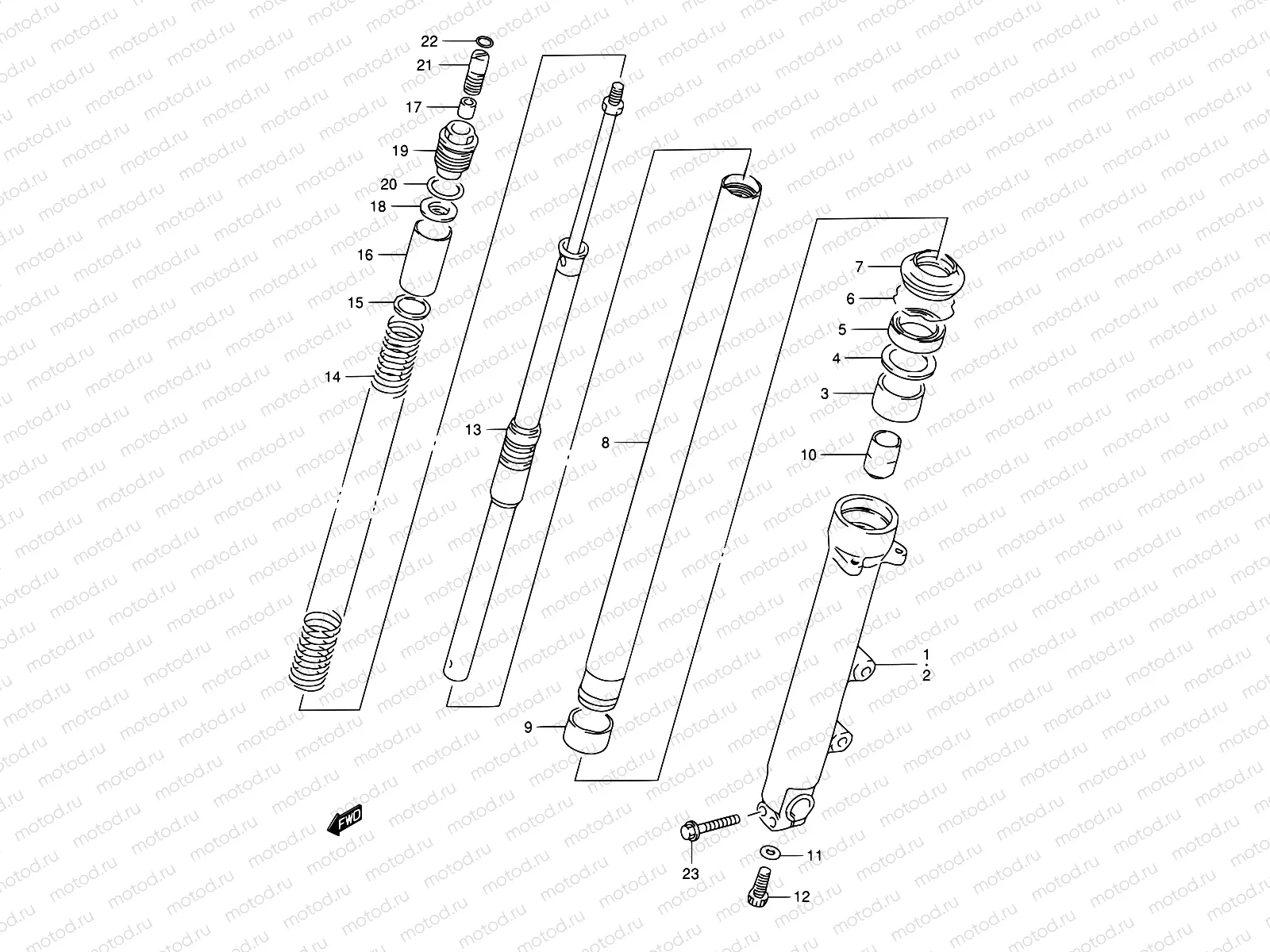 46 - FRONT DAMPER (GSF1200ST/SV/SW/SX/SY)