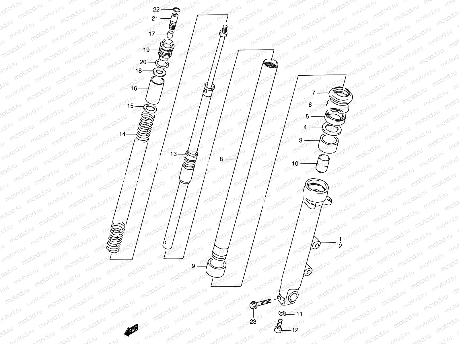 46 - FRONT DAMPER (GSF1200T/V/W/X/Y/ST/SV/SW/SX/SY)