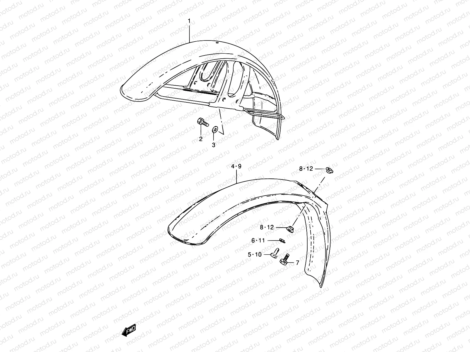 46 - FRONT FENDER (MODEL Z/L/R)