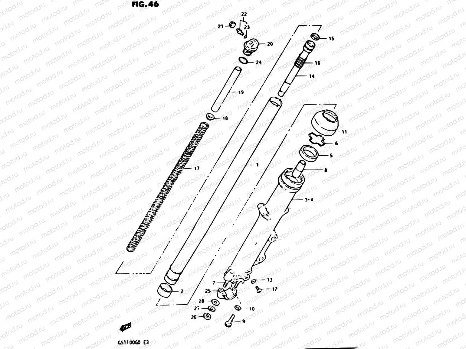 46 - FRONT FORK (MODEL Z)