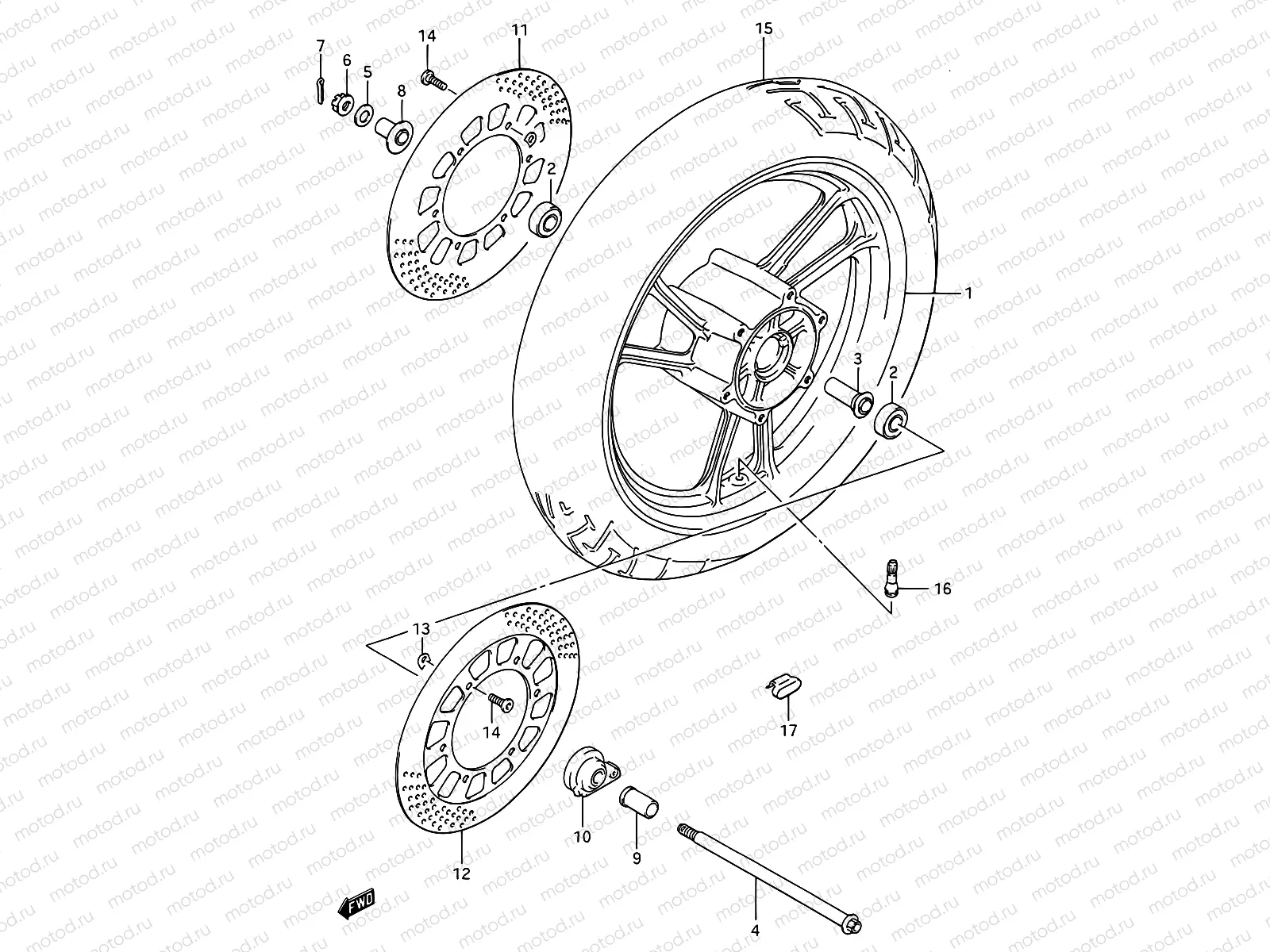 46 - FRONT WHEEL (MODEL J)