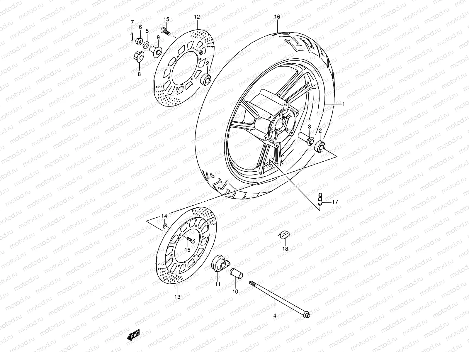 46 - FRONT WHEEL (MODEL J)