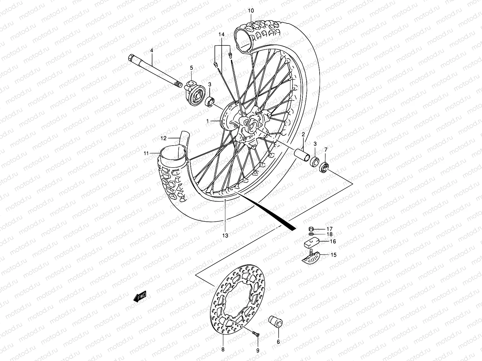 46 - FRONT WHEEL (MODEL K1/K2/K3/K4)