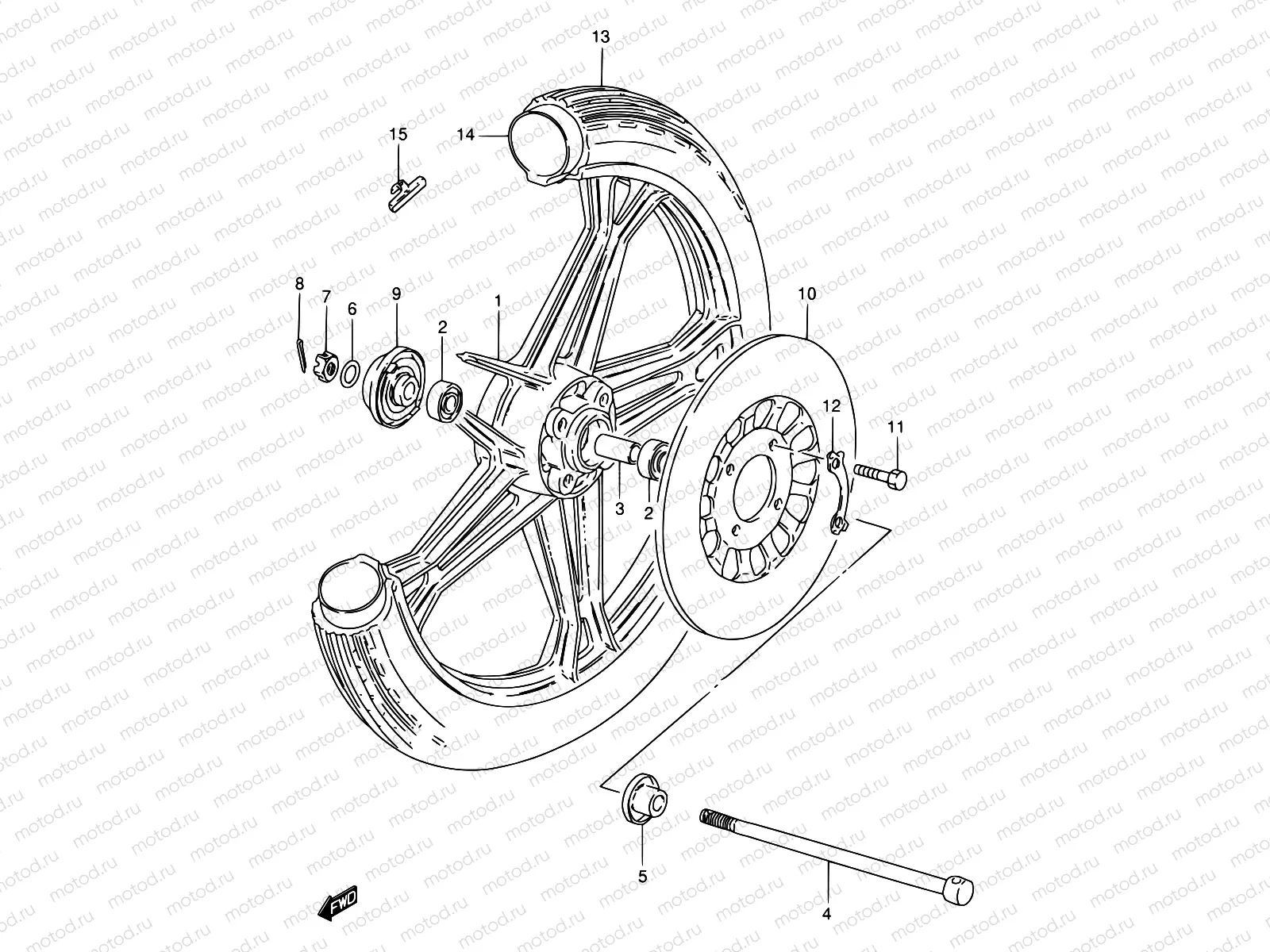 46 - FRONT WHEEL (SEE NOTE)