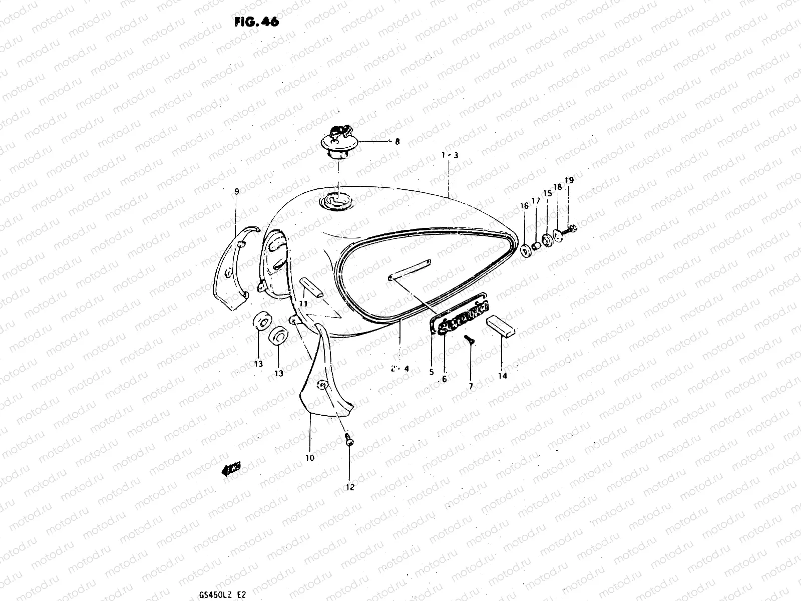 46 - FUEL TANK (MODEL X : E22, E25)
