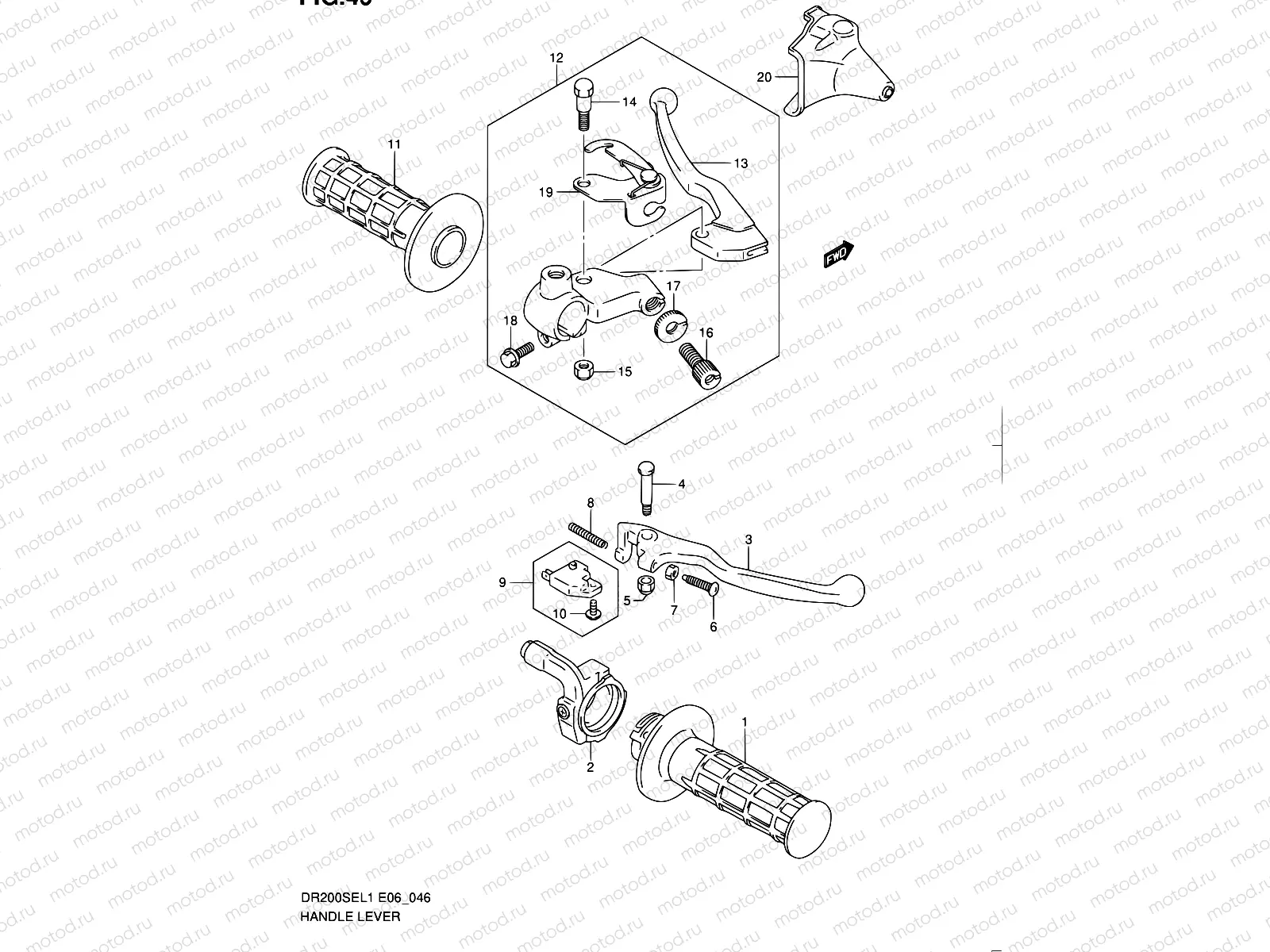 46 - HANDLE LEVER (DR200SEL1 E24)