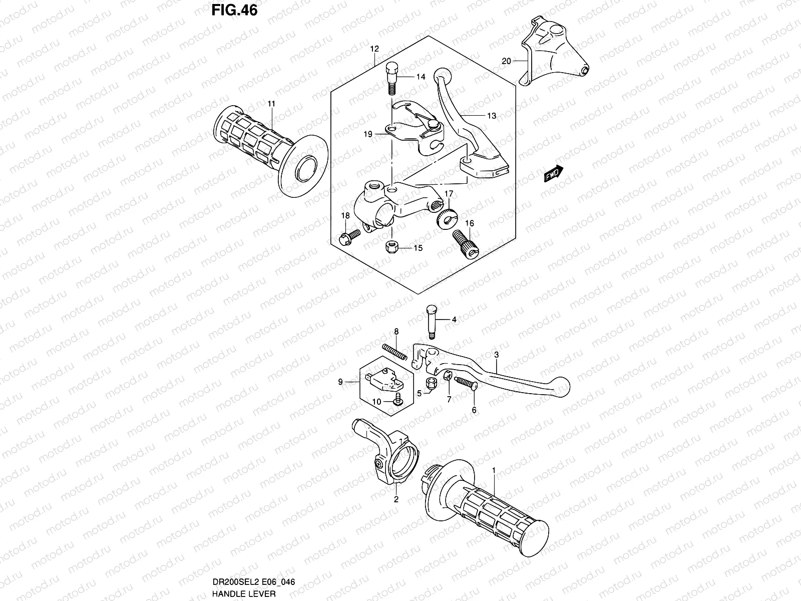 46 - HANDLE LEVER (DR200SEL2 E24)