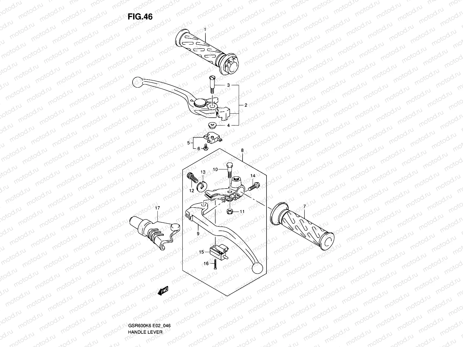 46 - HANDLE LEVER (MODEL K6/K7/K8/K9)