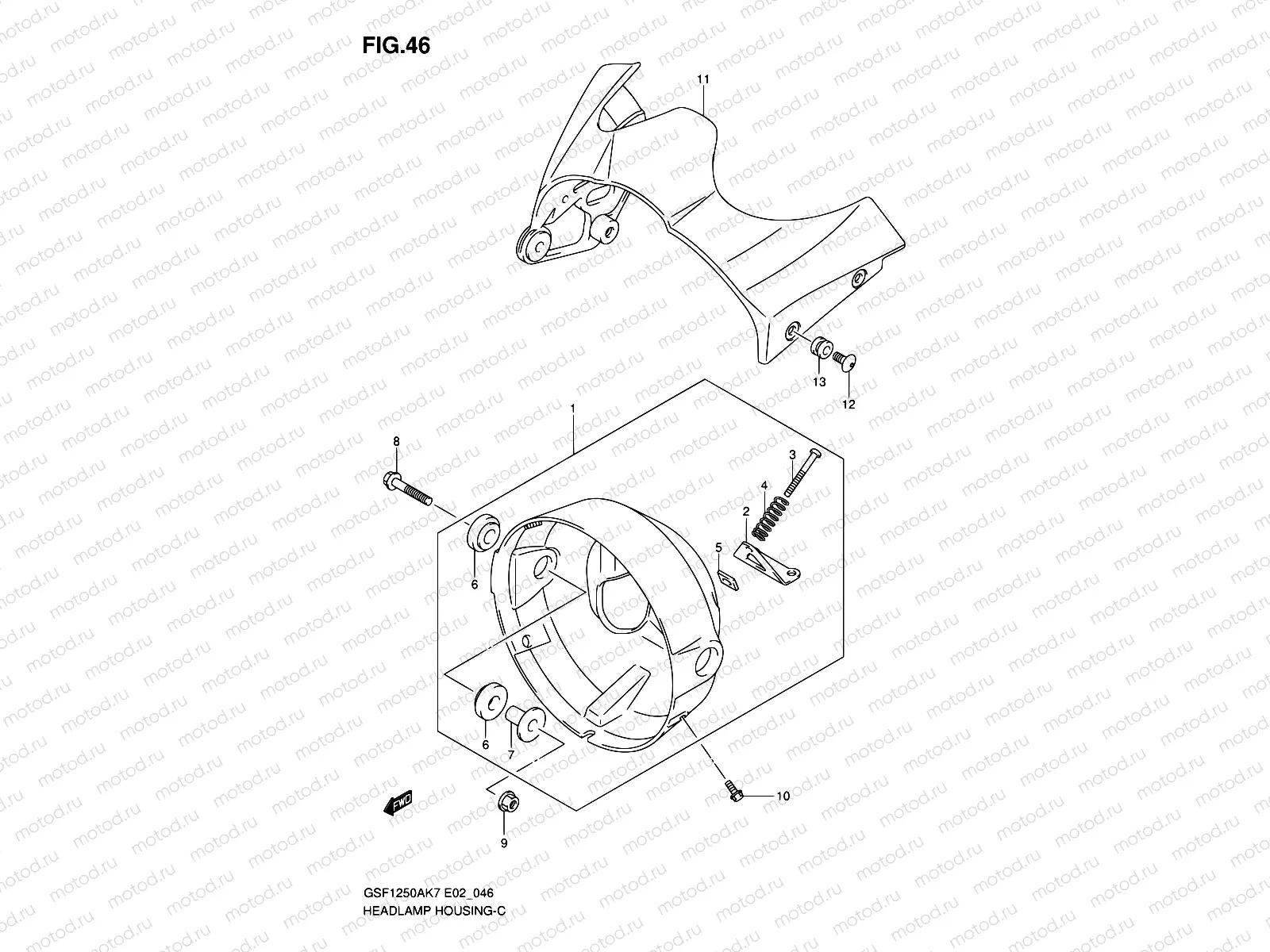 46 - HEADLAMP HOUSING (GSF1250/A)