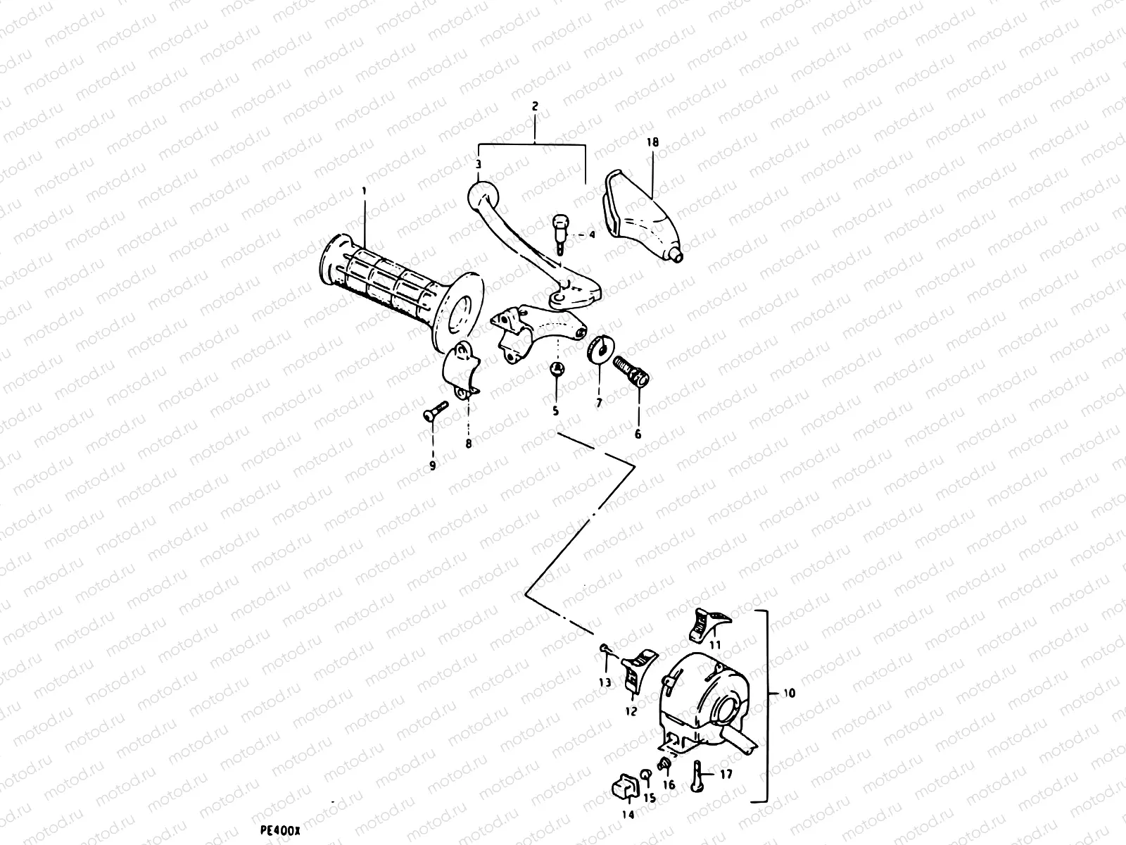 46 - LH HANDLE GRIP (PE400XE2)