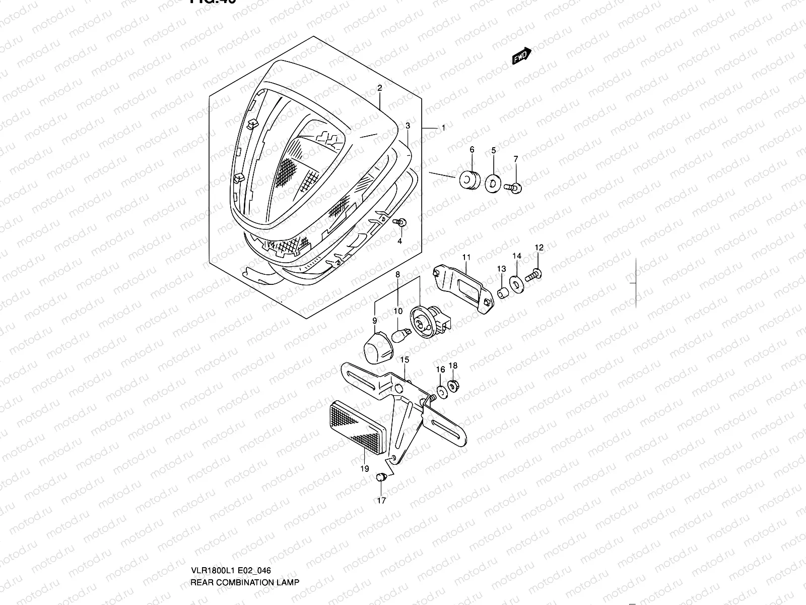 46 - REAR COMBINATION LAMP (VLR1800L1 E02)