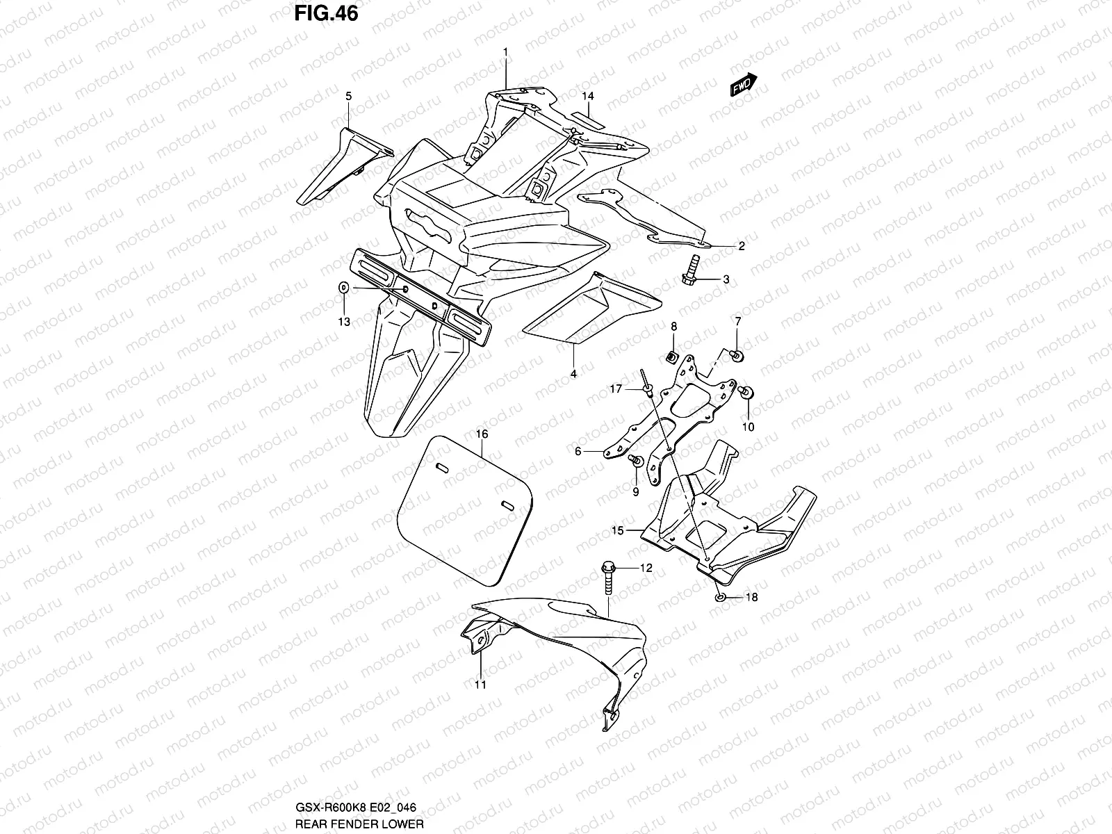 46 - REAR FENDER LOWER