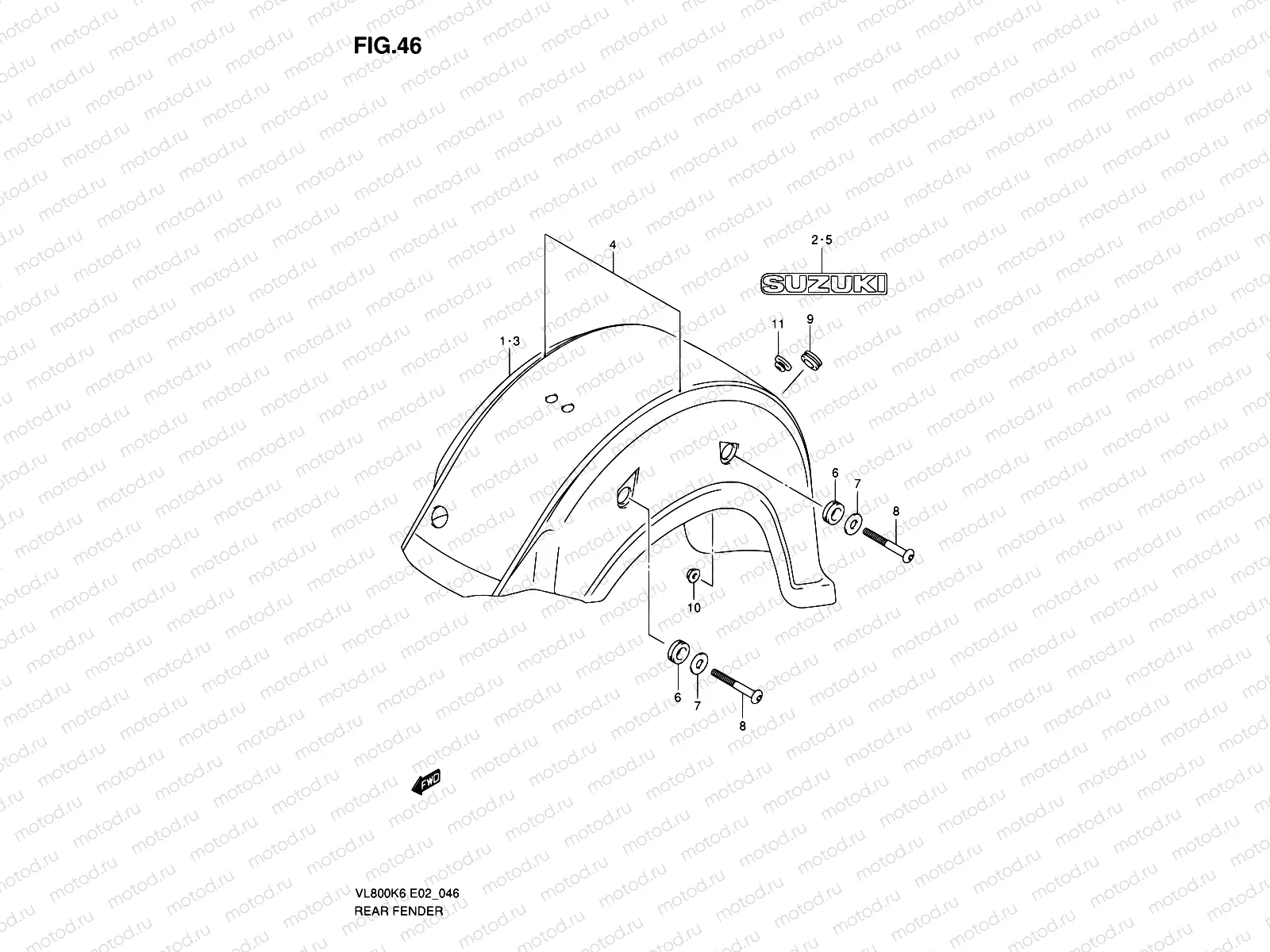 46 - REAR FENDER (MODEL K6/K7)