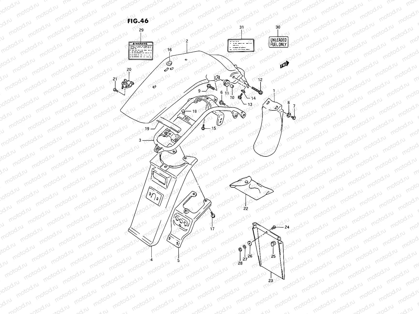 46 - REAR FENDER (MODEL L/M/N/P)