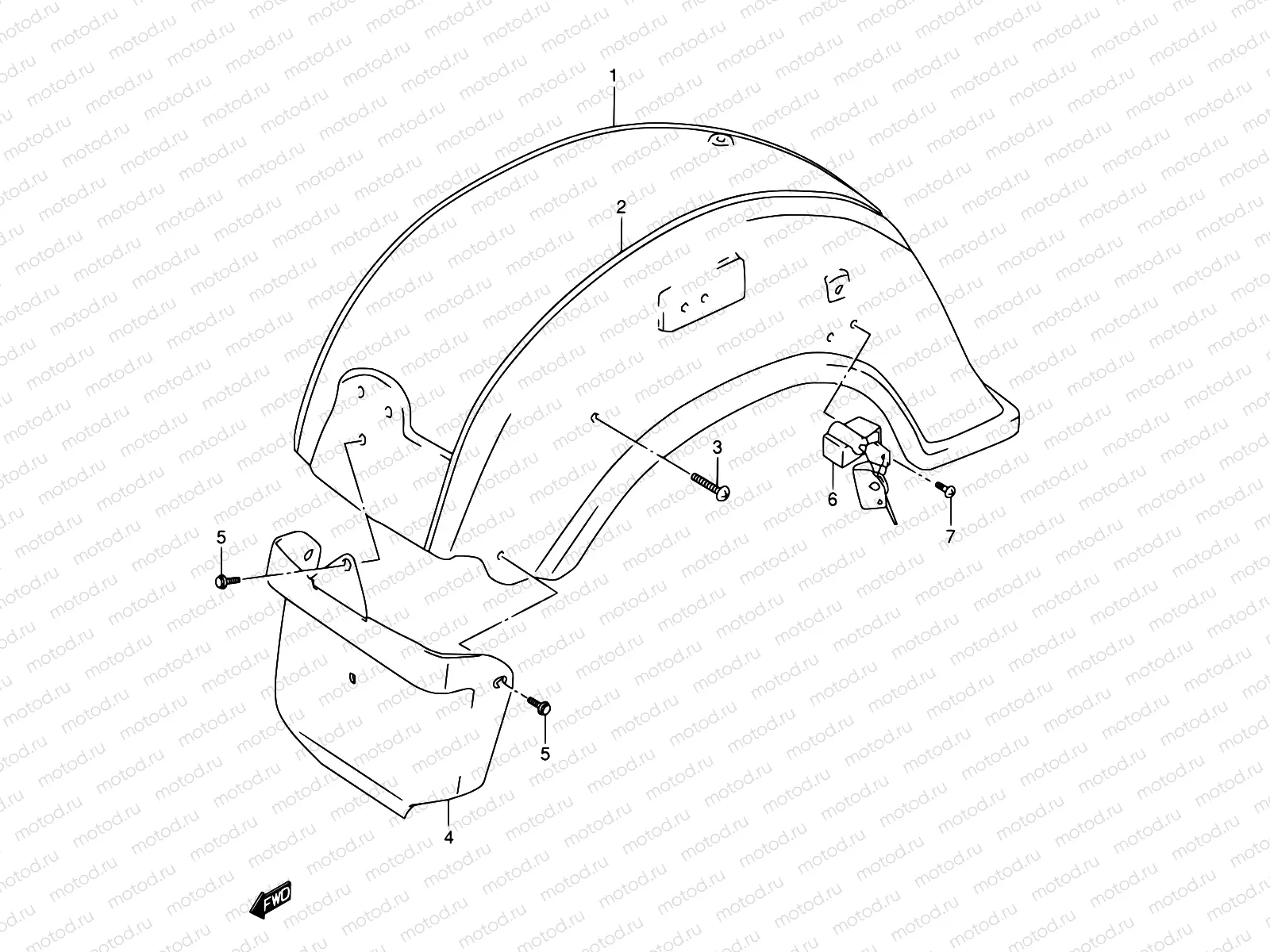 46 - REAR FENDER (MODEL W/X)