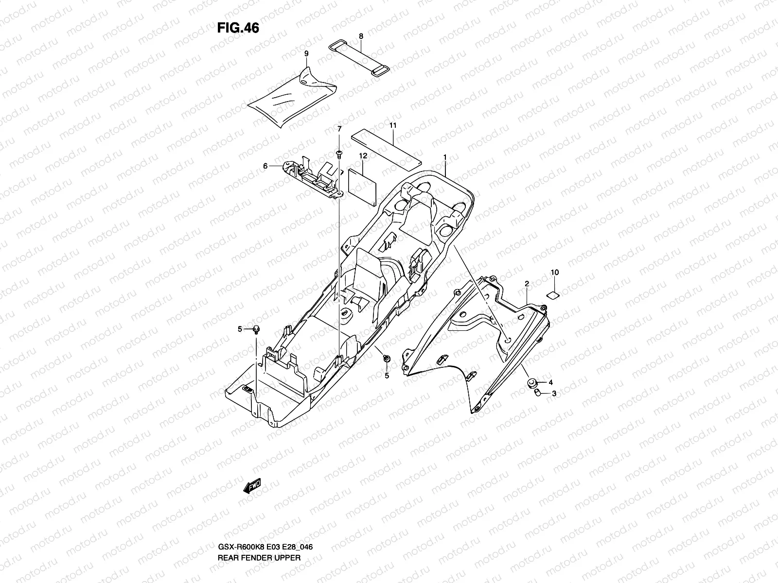 46 - REAR FENDER UPPER