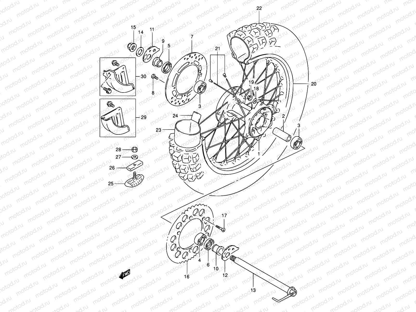 46 - REAR WHEEL (MODEL L/M/N/P)
