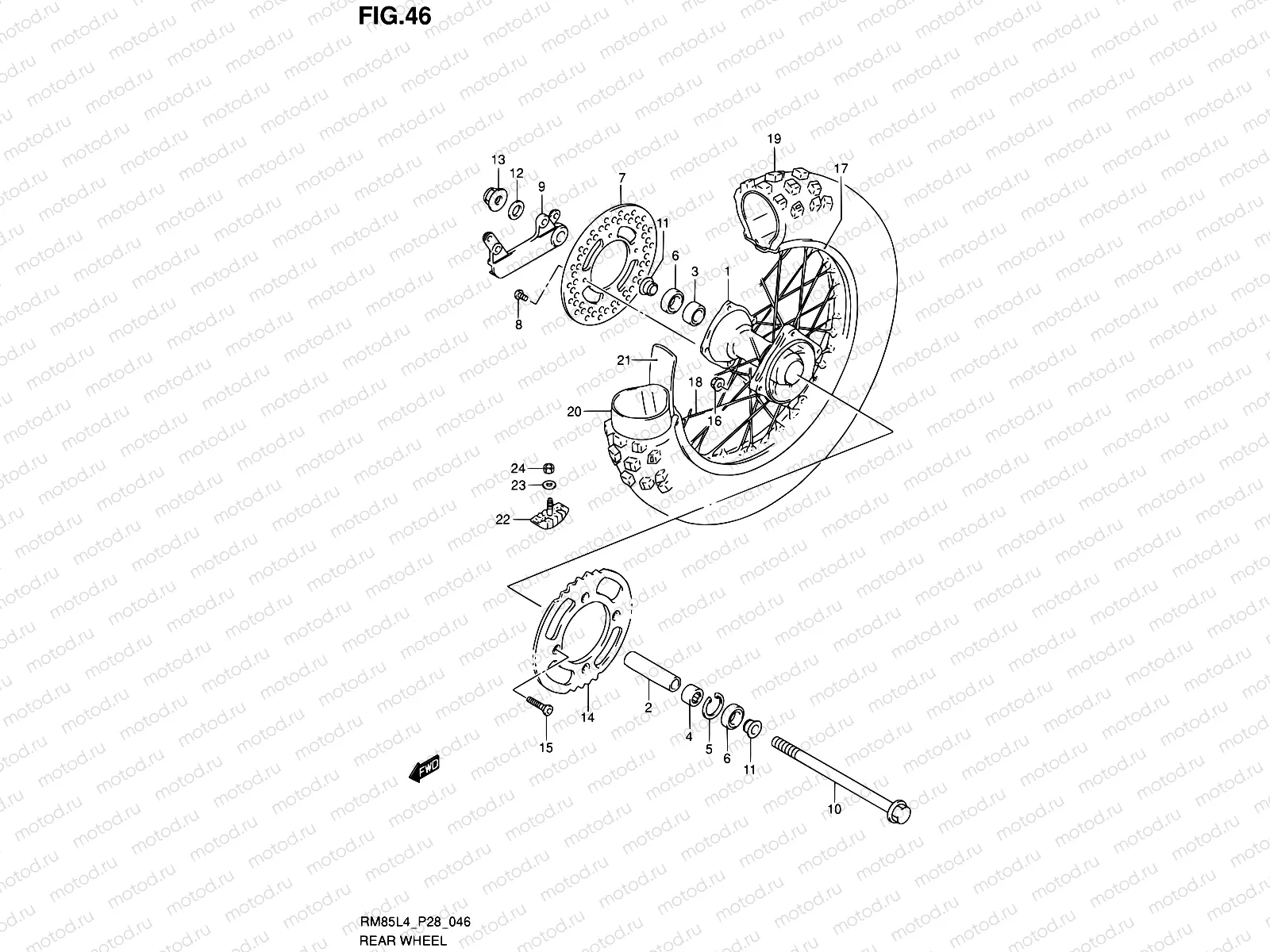 46 - REAR WHEEL (RM85LL4 P28)