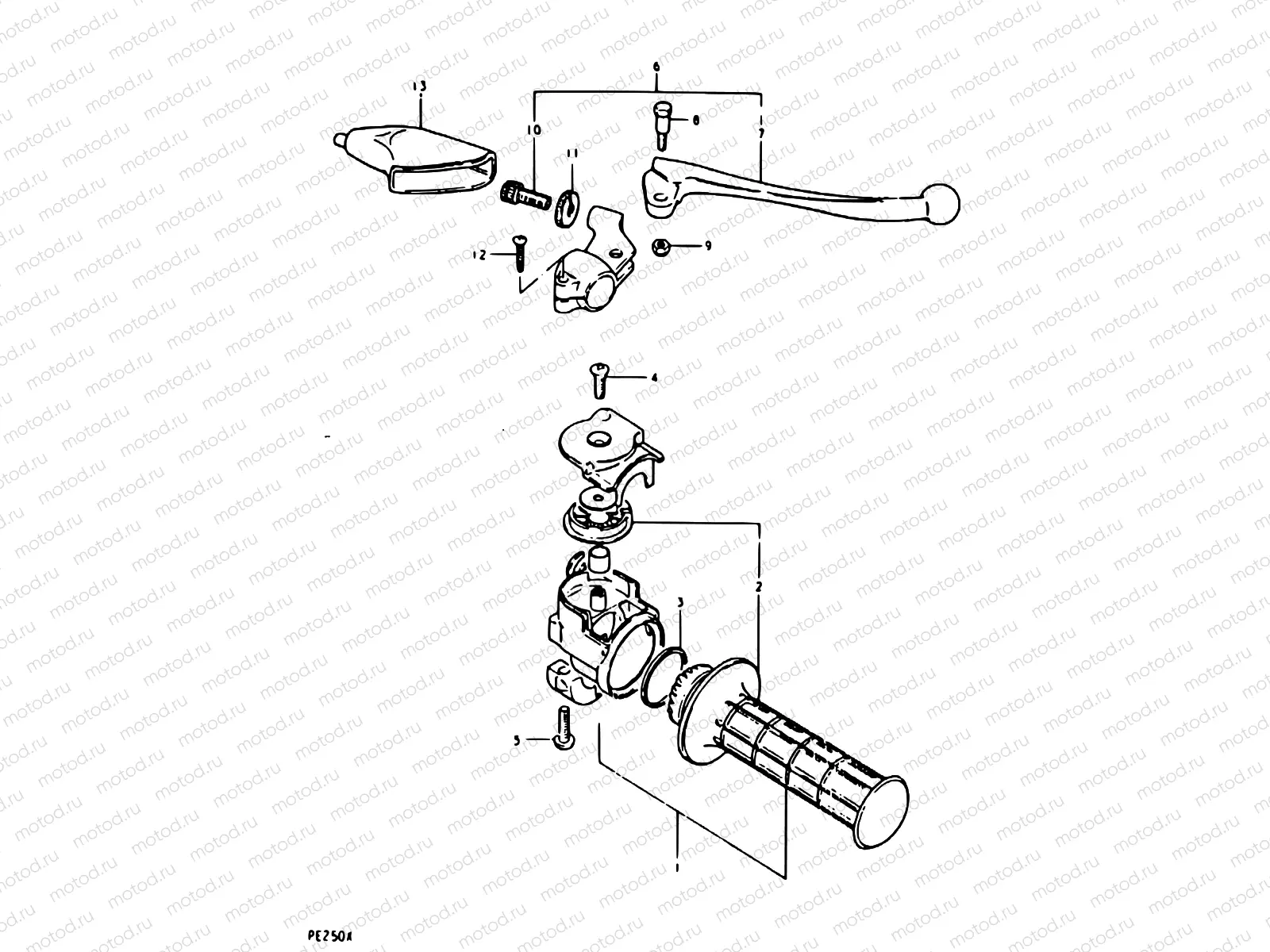 46 - RH HANDLE GRIP (PE250T)