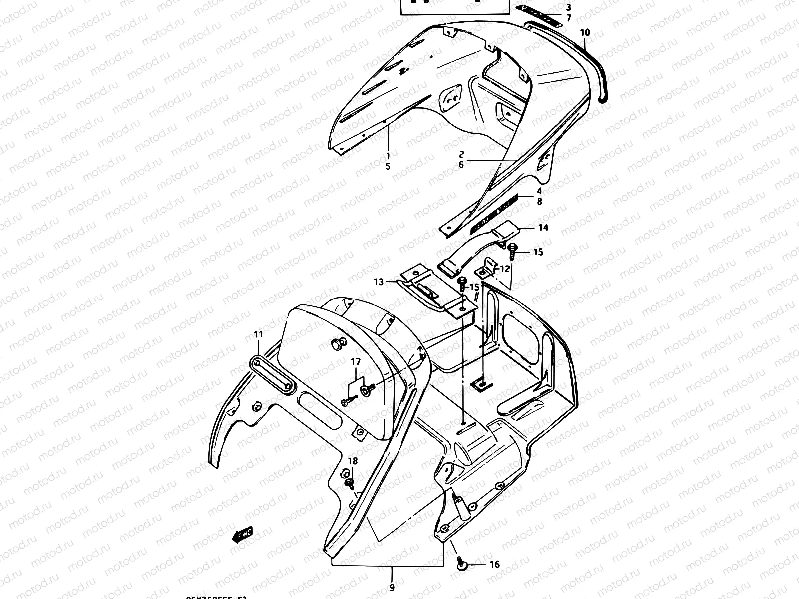 46 - SEAT TAIL COVER (GSX750ESE/EFE)