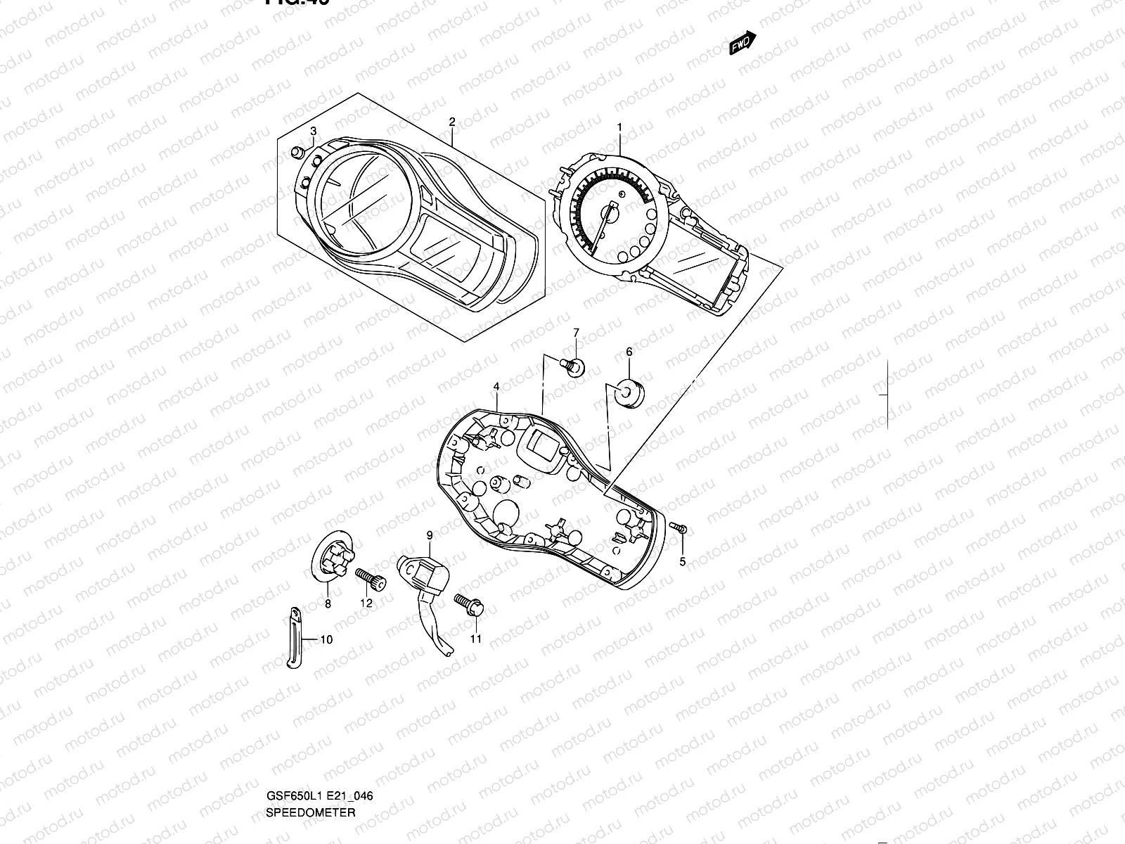 46 - SPEEDOMETER (GSF650SL1 E21)