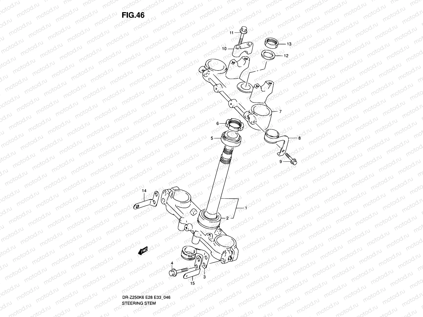 46 - STEERING STEM (E28)