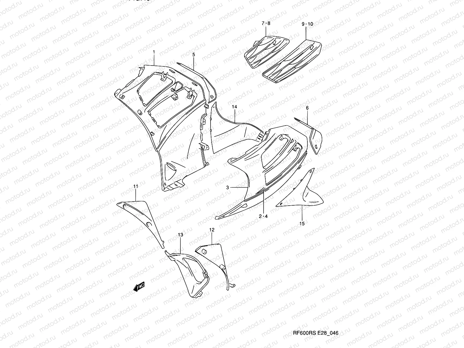 46 - UNDER COWLING BODY (MODEL P/R)
