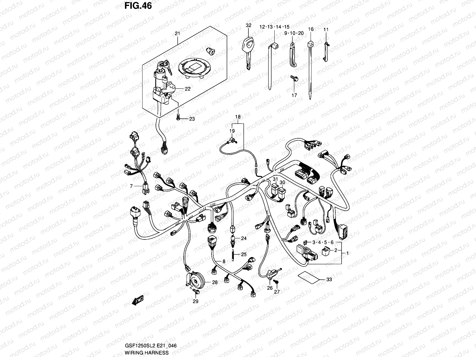 46 - WIRING HARNESS (GSF1250SAL2 E24)