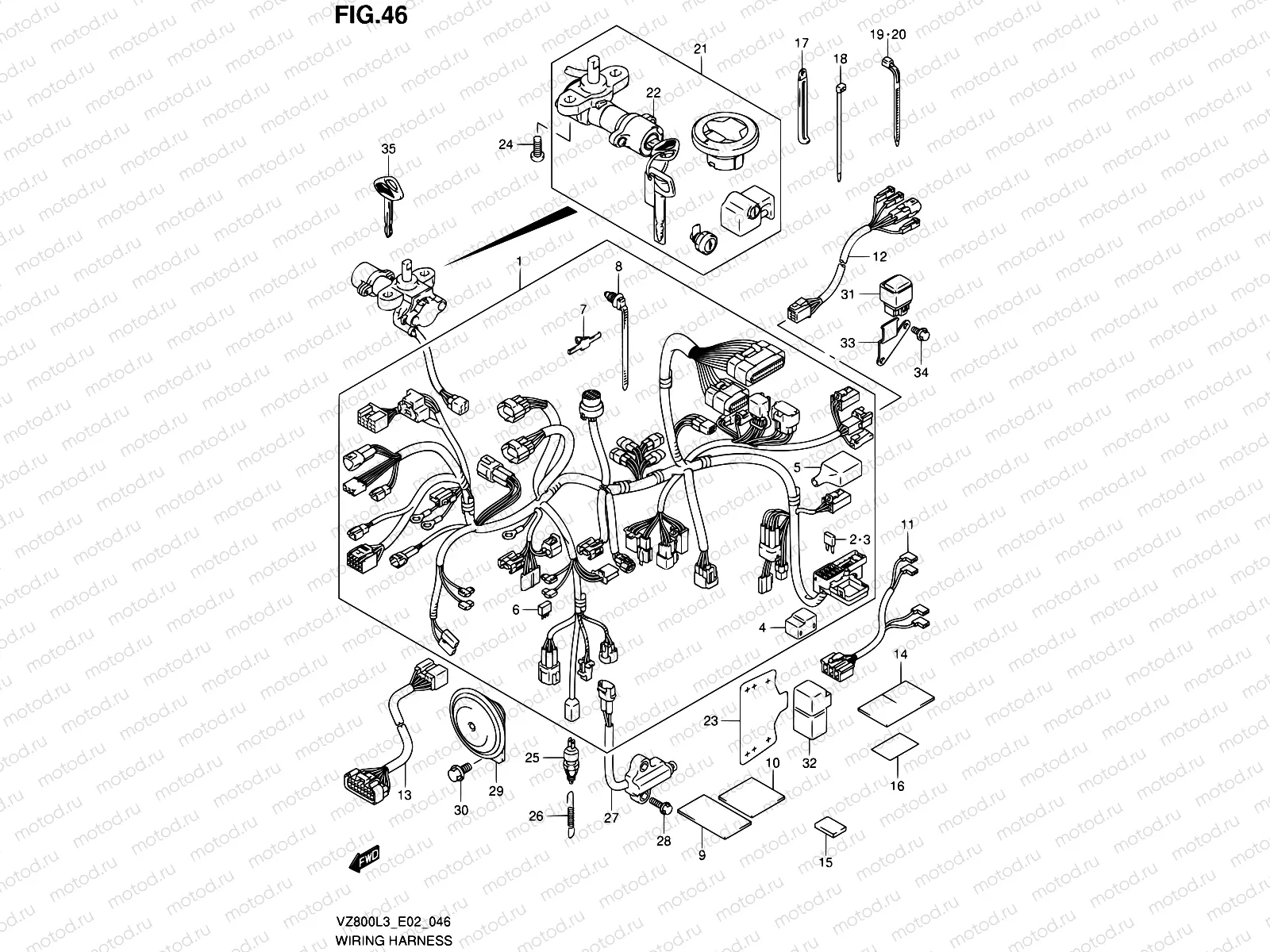 46 - WIRING HARNESS (VZ800L3 E19)