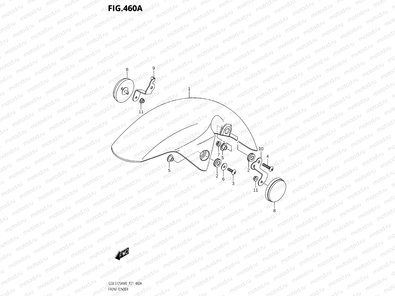 460A - FRONT FENDER (GSX-S125A)