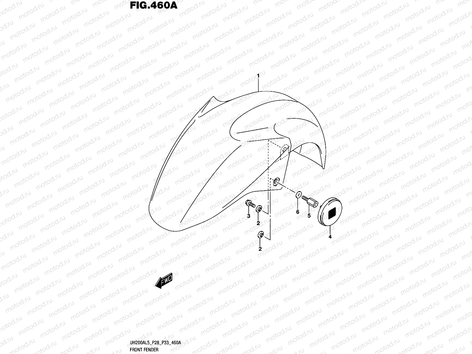 460A - FRONT FENDER (UH200AL5 P28)