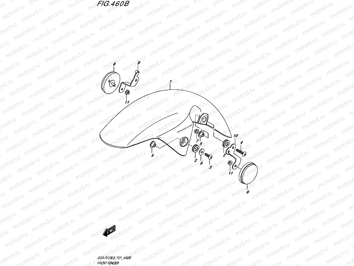460B - FRONT FENDER (GSX-R125RLX)