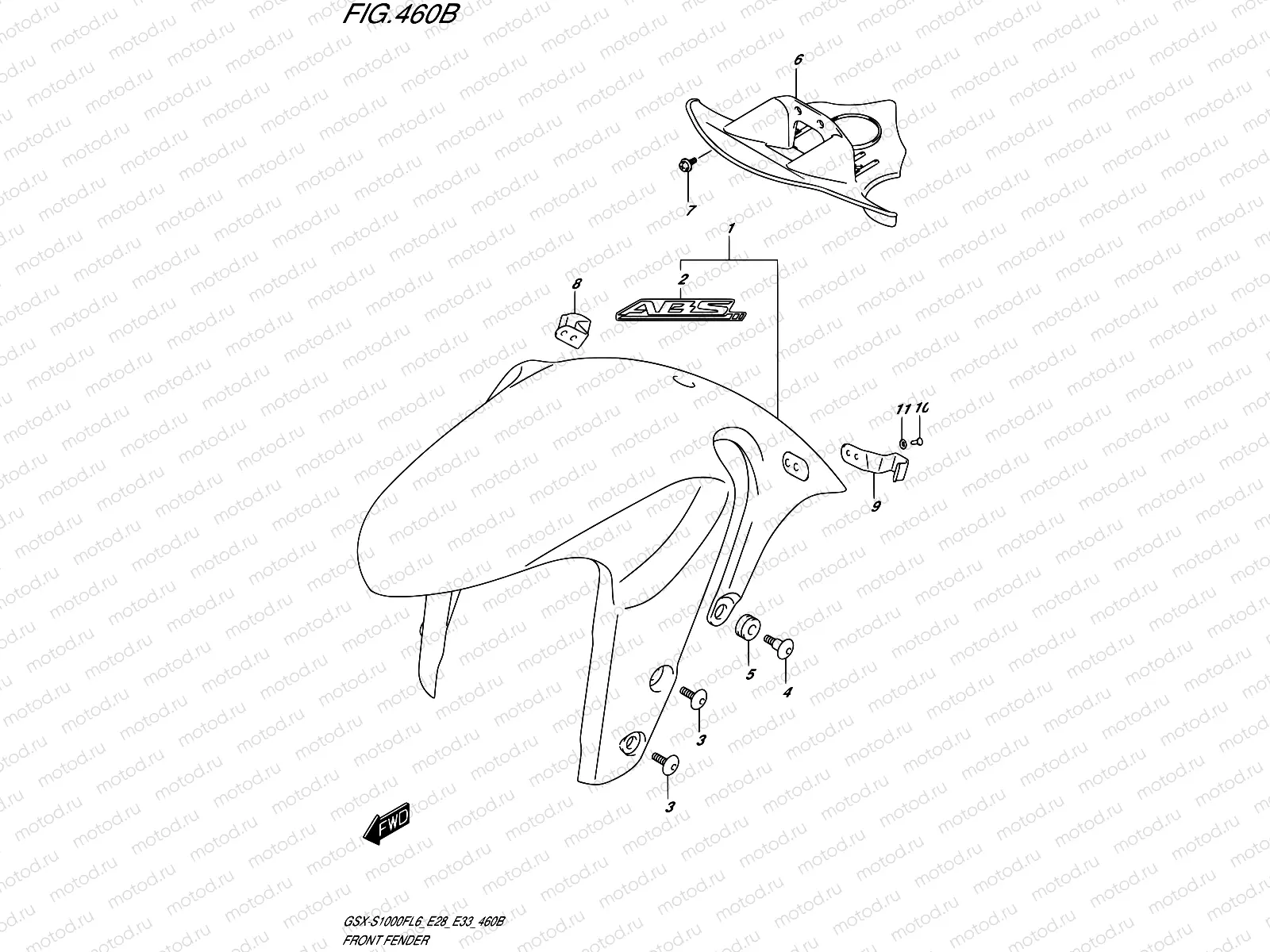 460B - FRONT FENDER (GSX-S1000FAL6 E28)