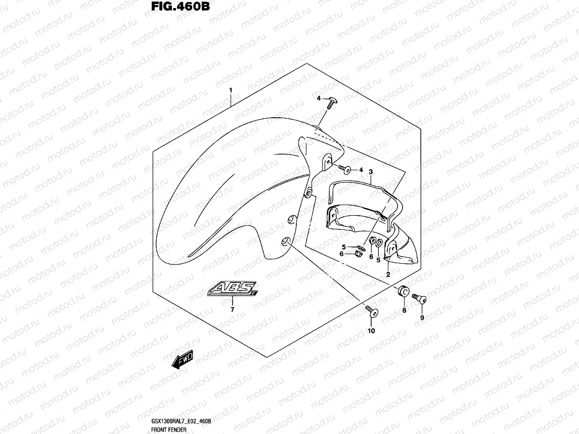 460B - FRONT FENDER (GSX1300RAL7 E19)