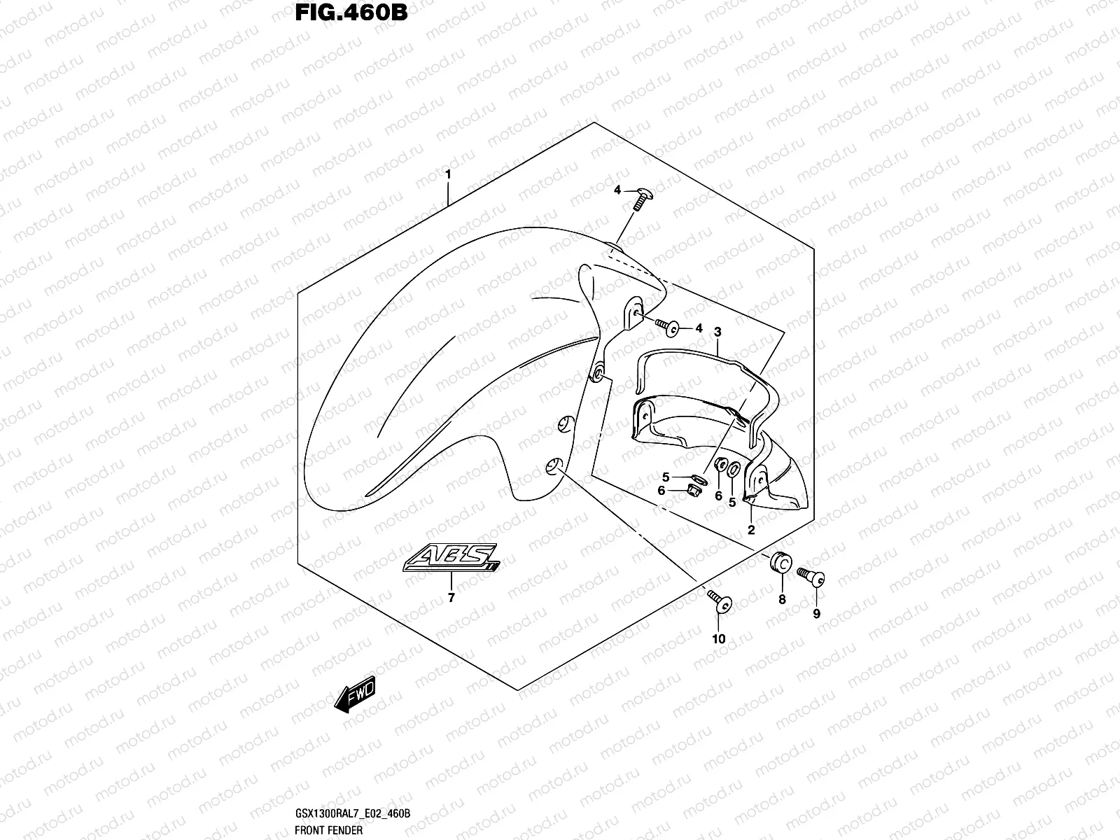 460B - FRONT FENDER (GSX1300RAL7 E19)