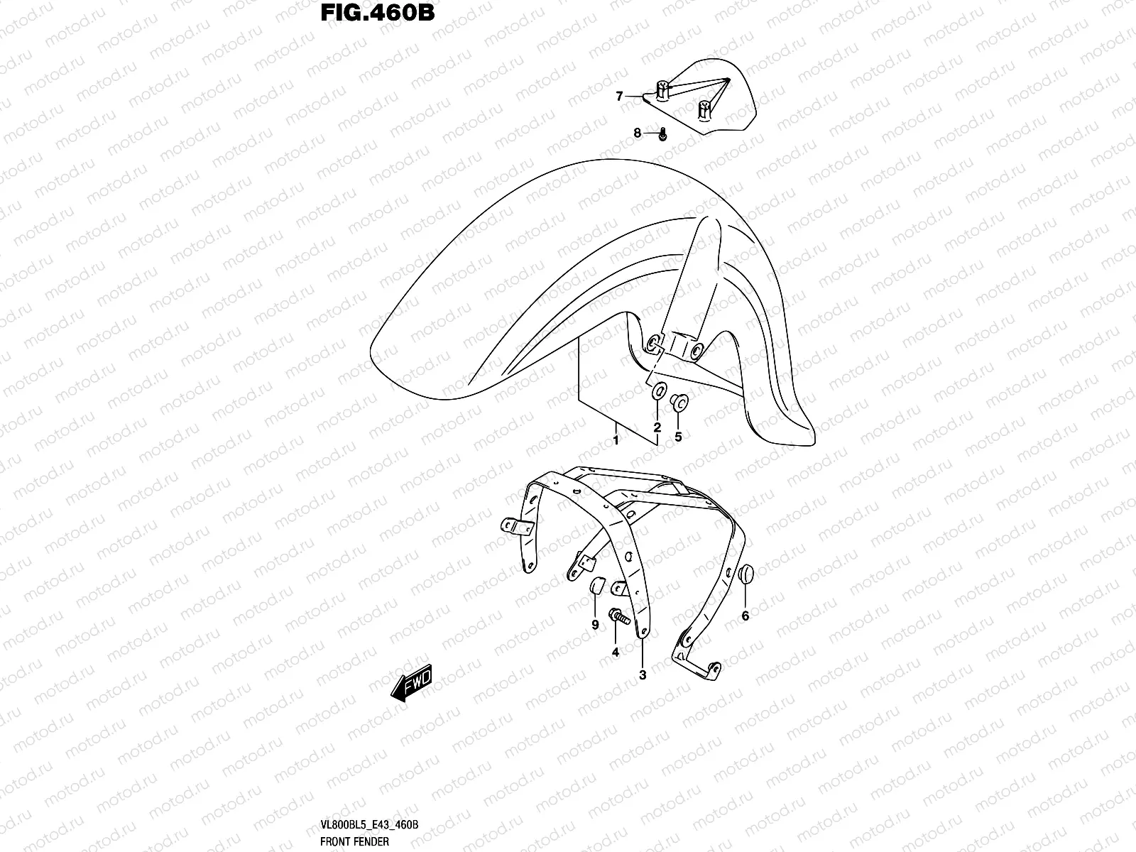 460B - FRONT FENDER (VL800BL5 E43)