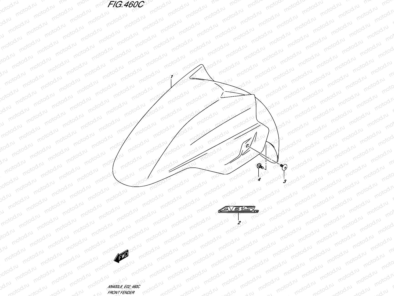 460C - FRONT FENDER (AN400AL6 E19)