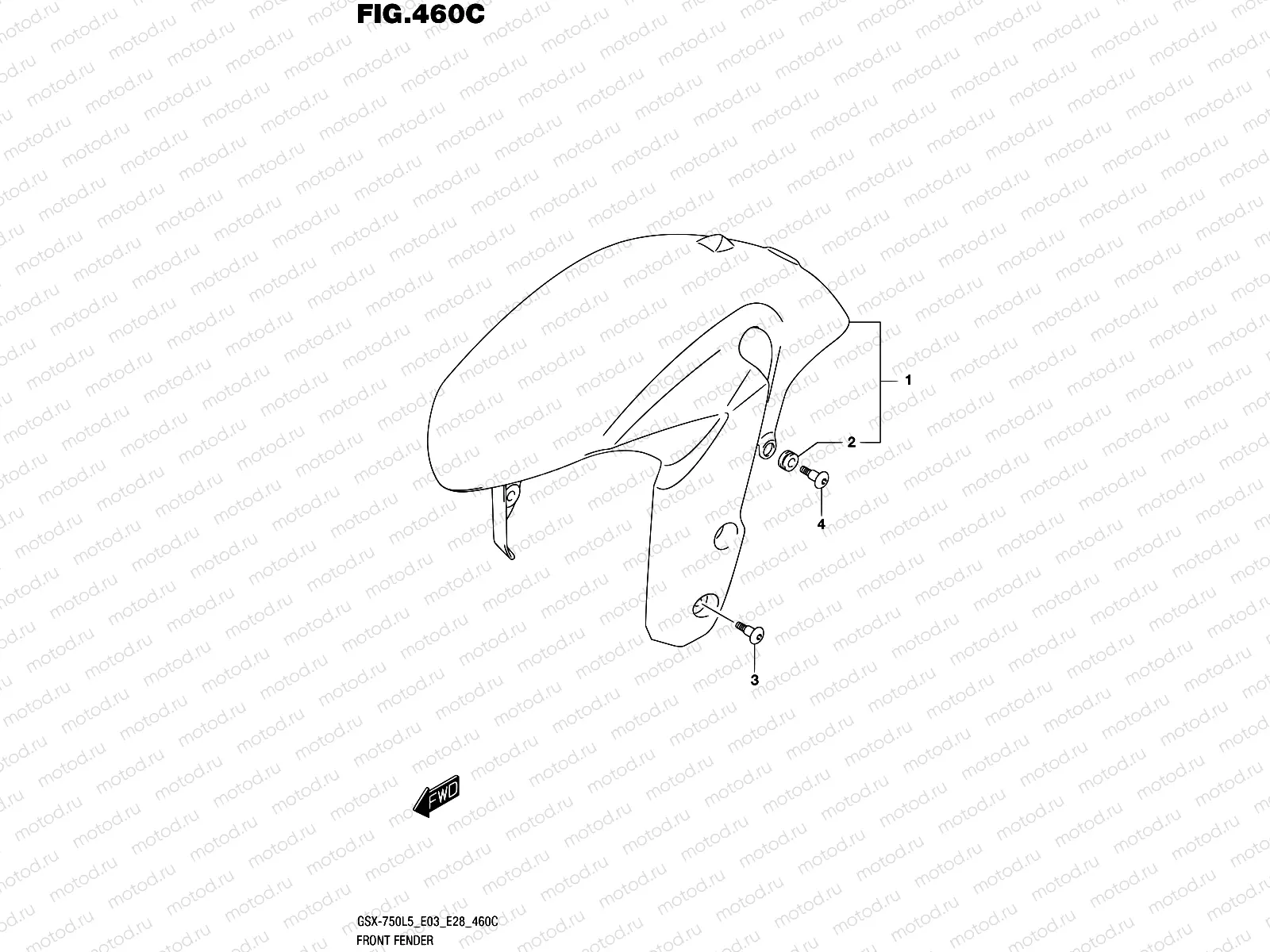 460C - FRONT FENDER (GSX-R750L5 E33)