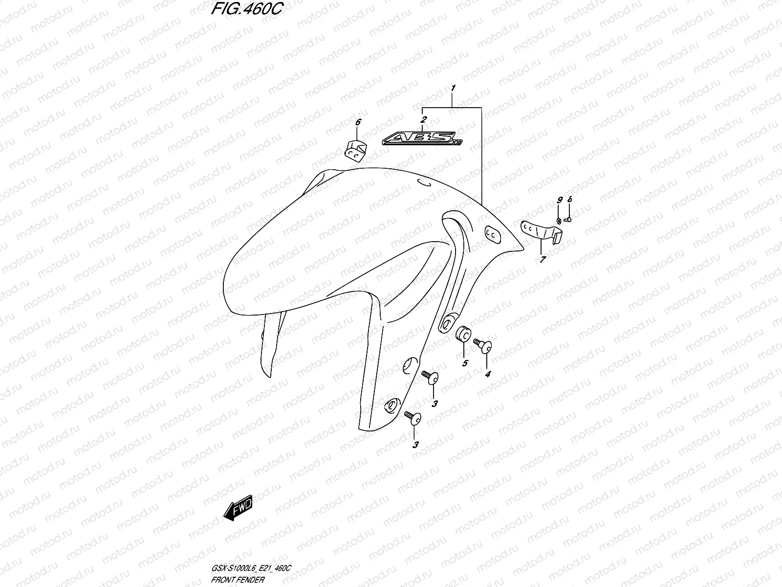460C - FRONT FENDER (GSX-S1000AL6 E21)