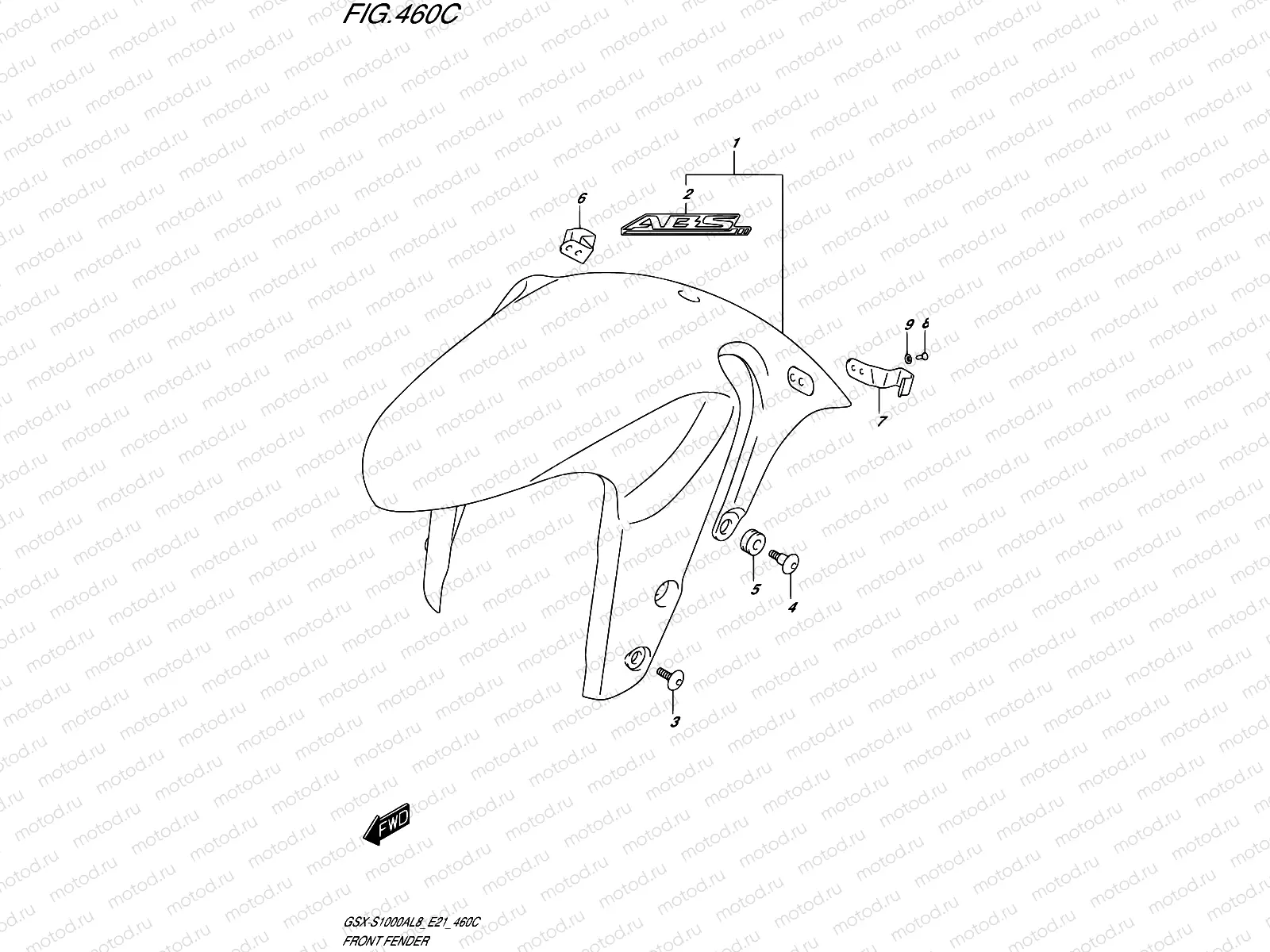 460C - FRONT FENDER (GSX-S1000AUFL8 E21)