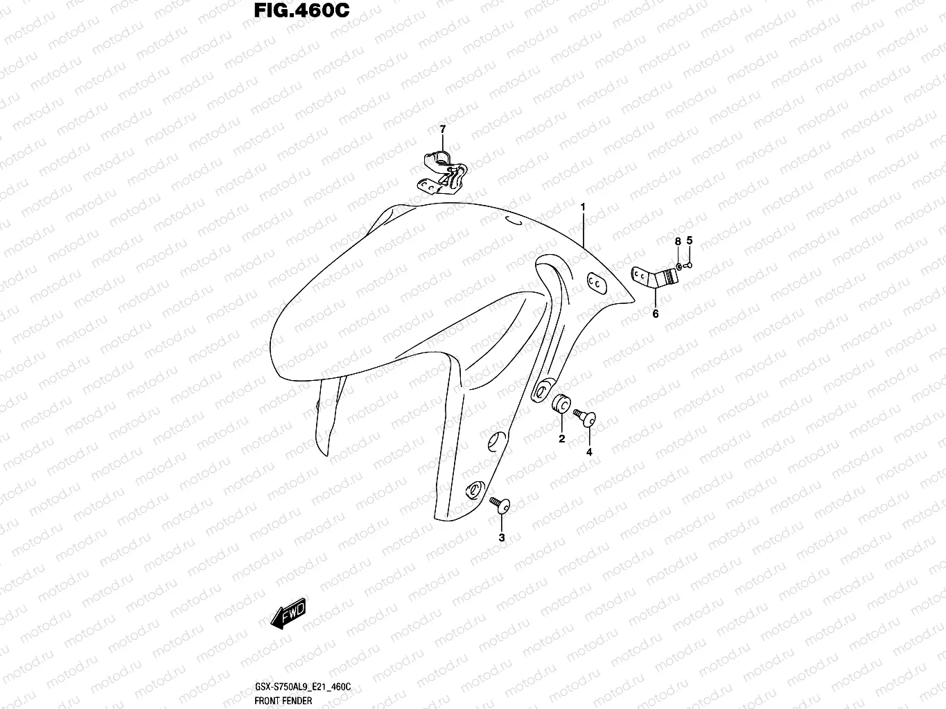 460C - FRONT FENDER (GSX-S750ZAL9 E21)