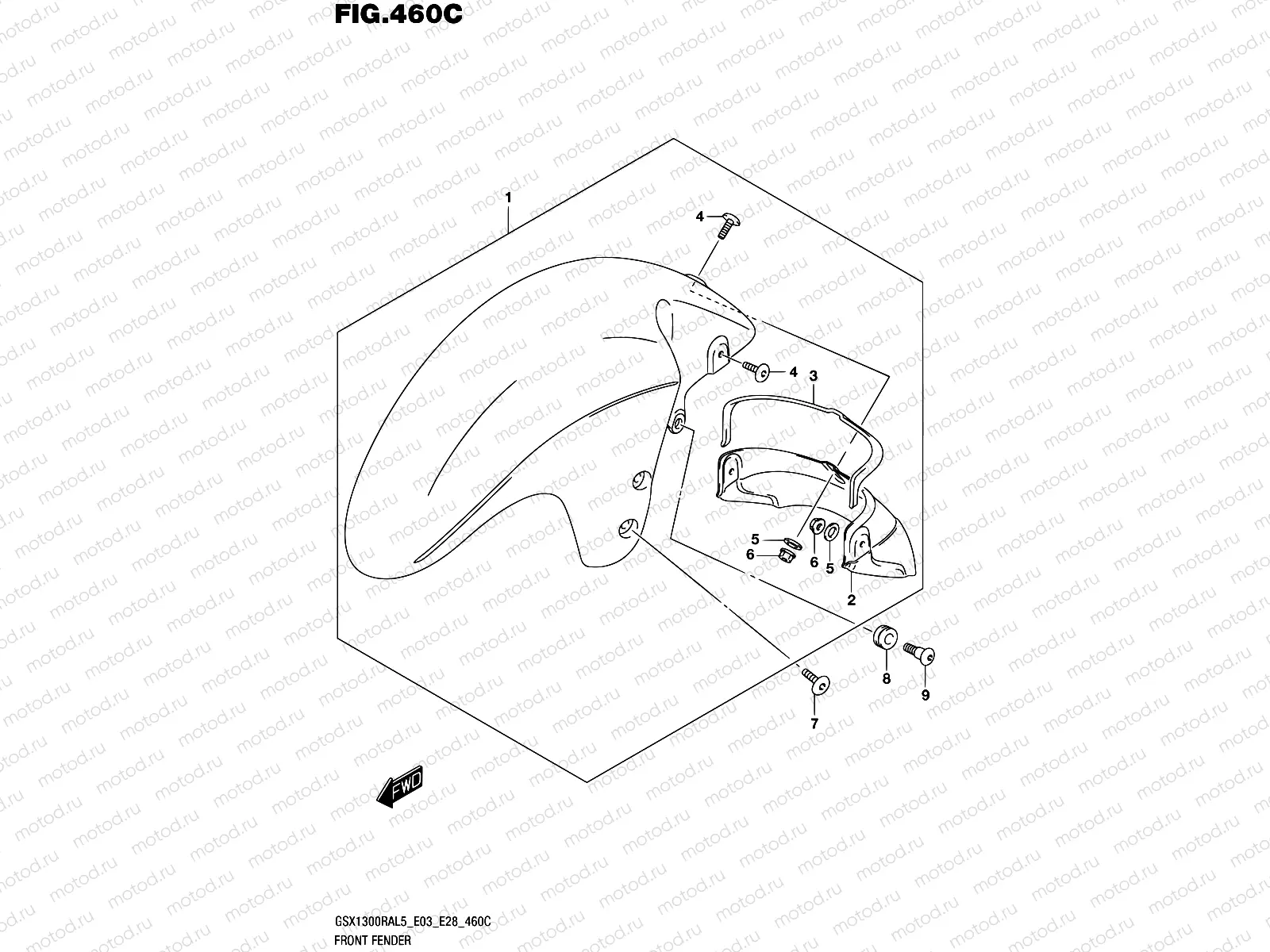 460C - FRONT FENDER (GSX1300RAL5 E33)