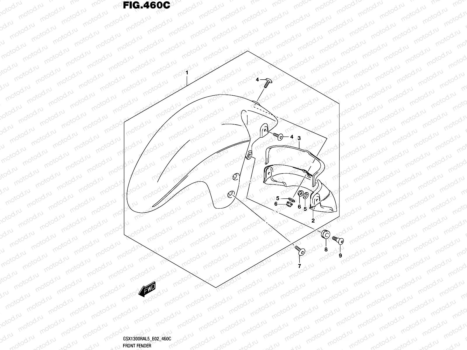 460C - FRONT FENDER (GSX1300RAUFL5 E19)