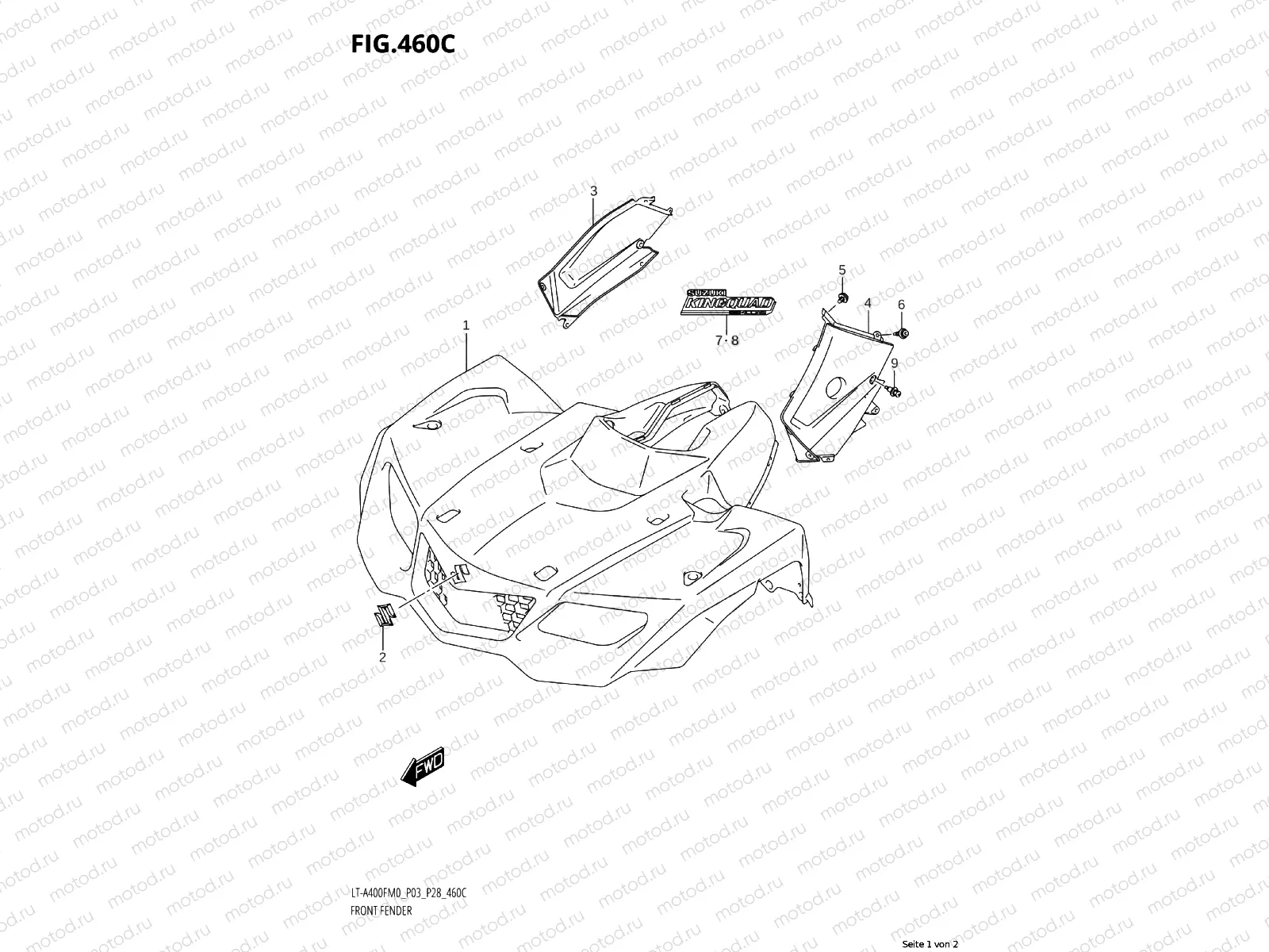 460C - FRONT FENDER (LT-A400FZM0 P03)