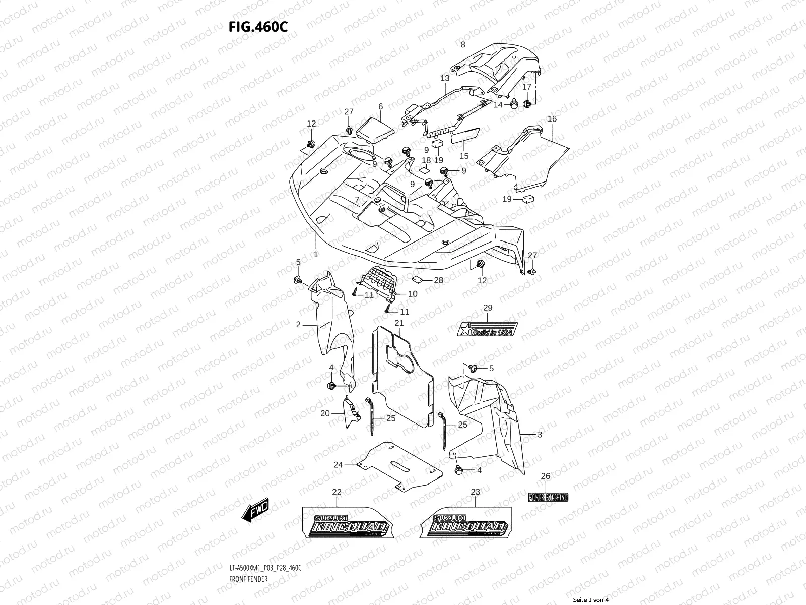 460C - FRONT FENDER (LT-A500XP:P03,P33)
